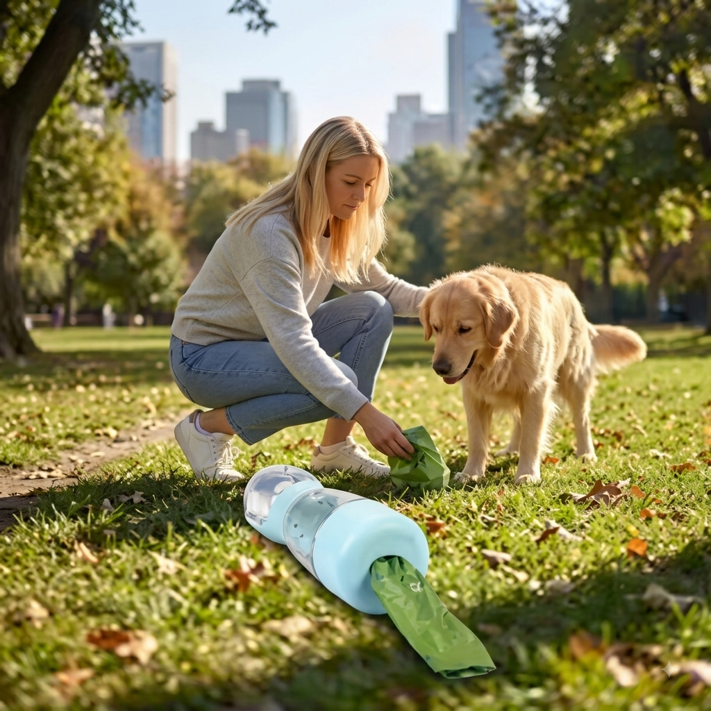 Bouteille d'eau portable pour chien 3 en 1 - TraKoo