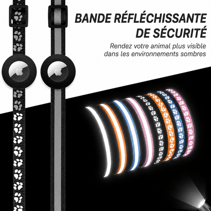Collier Réfléchissant avec Support AirTag – Chat & Chien | Trakoo - TraKoo