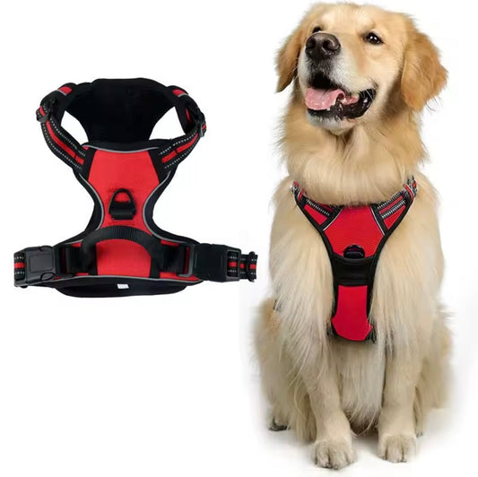 Harnais pour chien anti-traction avec clip frontal et bande réfléchissante, - TraKoo