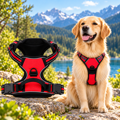 Harnais pour chien anti-traction avec clip frontal et bande réfléchissante - TraKoo