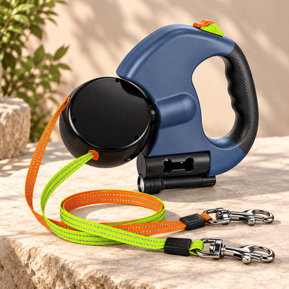 Laisse Rétractable Double pour 2 Chiens Anti-Noeud - TraKoo