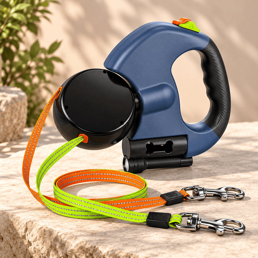 Laisse Rétractable Double pour 2 Chiens Anti-Noeud - TraKoo